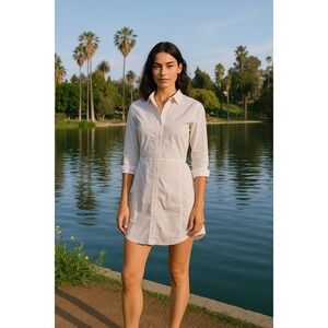 Acne Studios White Cotton Shirt Dress – Size 38 (US 6)